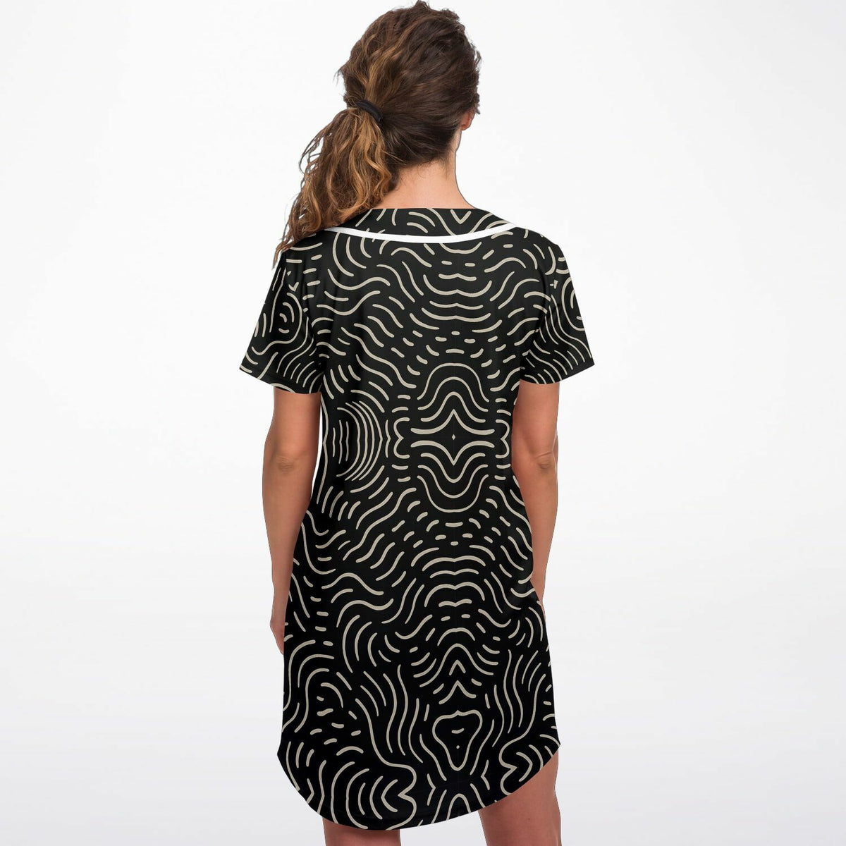 Golden Doodles Baseball Jersey Dress, back, on model