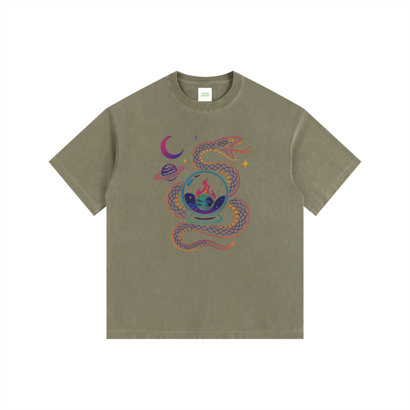 World Eater Oversized T-Shirt in Army Green by Rave Uniform