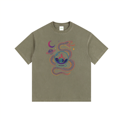 World Eater Oversized T-Shirt in Army Green by Rave Uniform