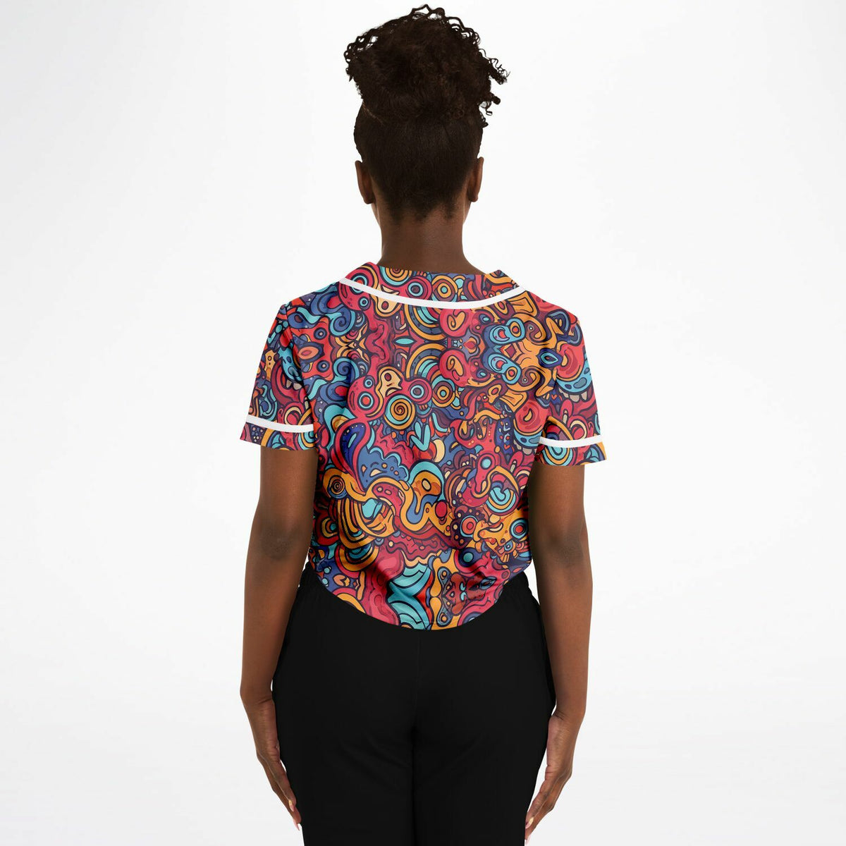 Molten Spring Cropped Baseball Jersey, back, on model