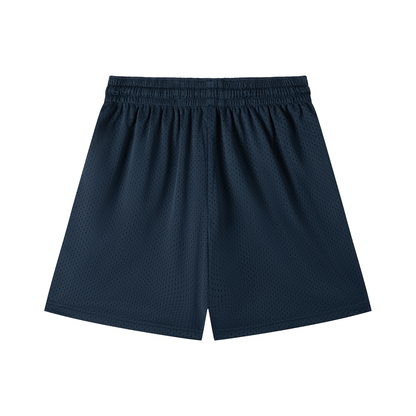 Vinyl Love Mesh Shorts in Navy Blue detail view by Rave Uniform