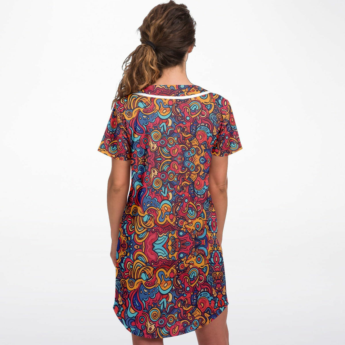 Molten Spring Baseball Jersey Dress, back, on model