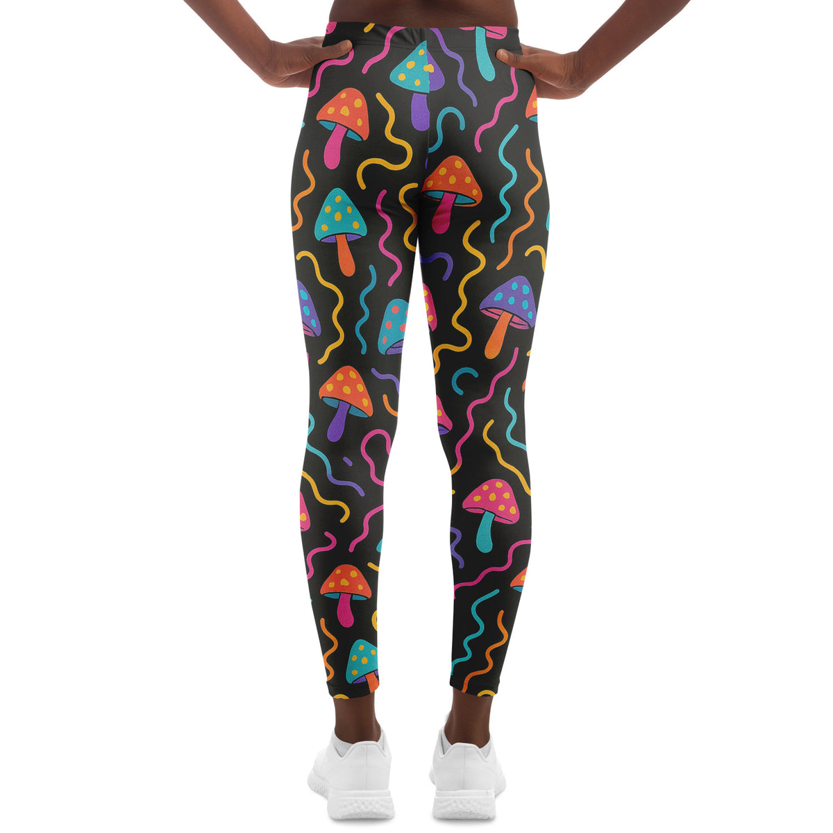 Mushroom Confetti Leggings, back, on model