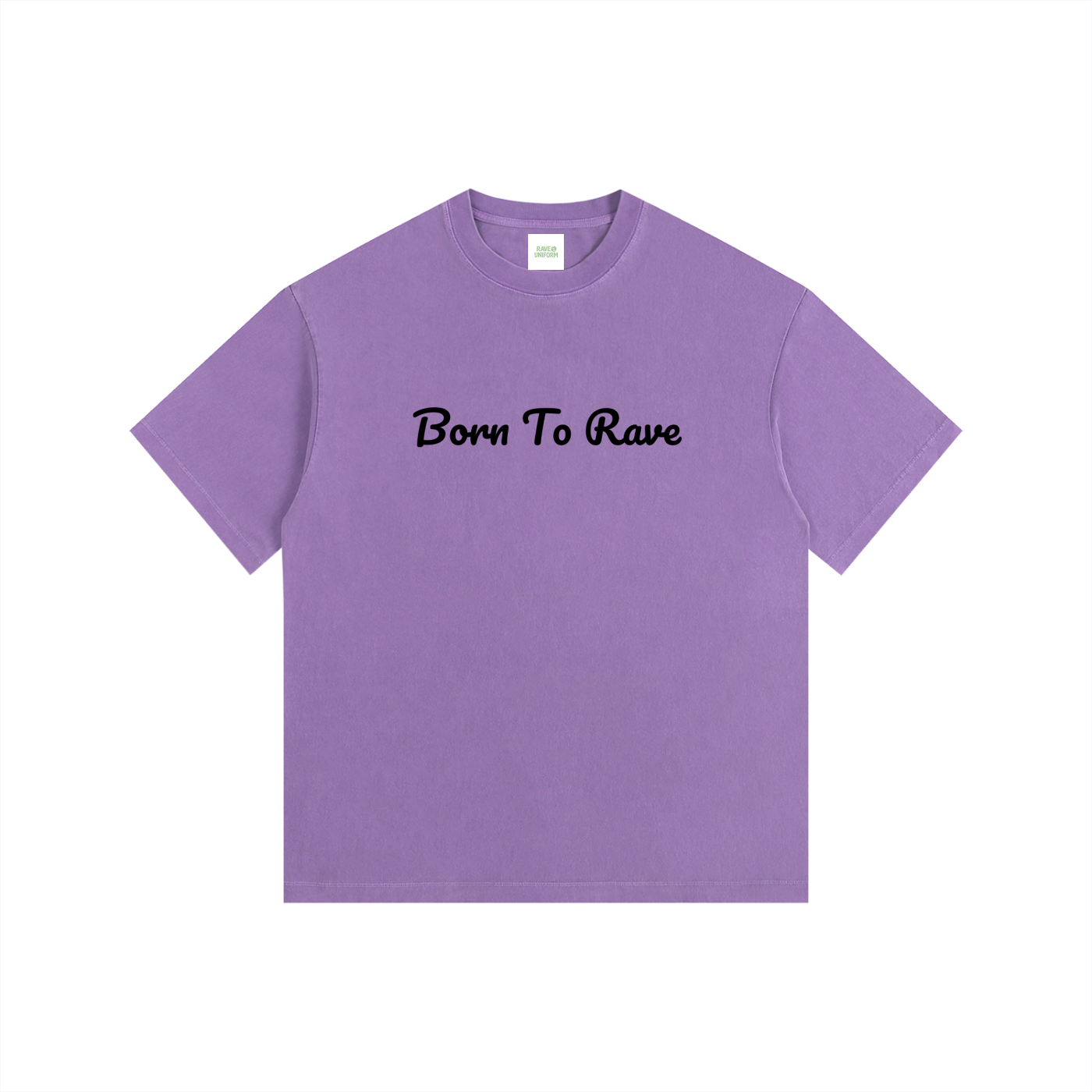 Born to Rave Oversized T-Shirt in Purple detail view by Rave Uniform