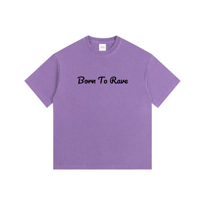 Born to Rave Oversized T-Shirt in Purple detail view by Rave Uniform