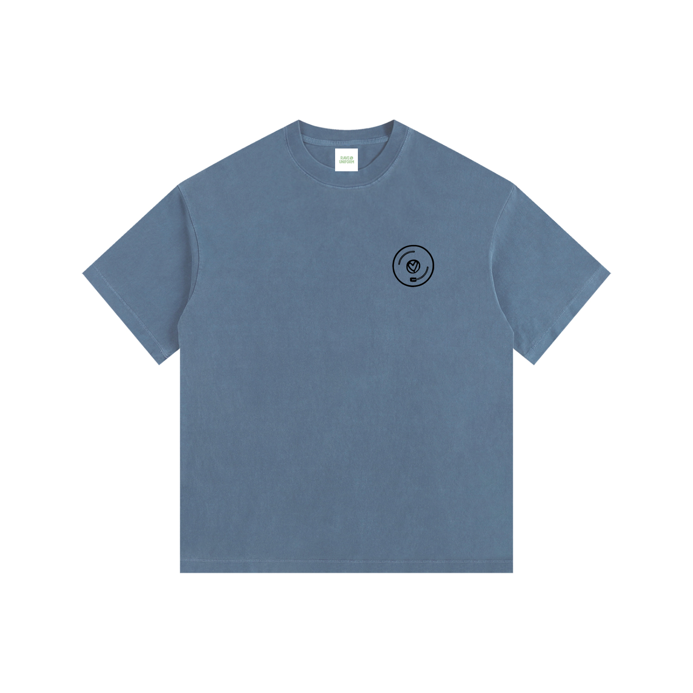 Vinyl Love Oversized T-Shirt in Royal Blue detail view by Rave Uniform