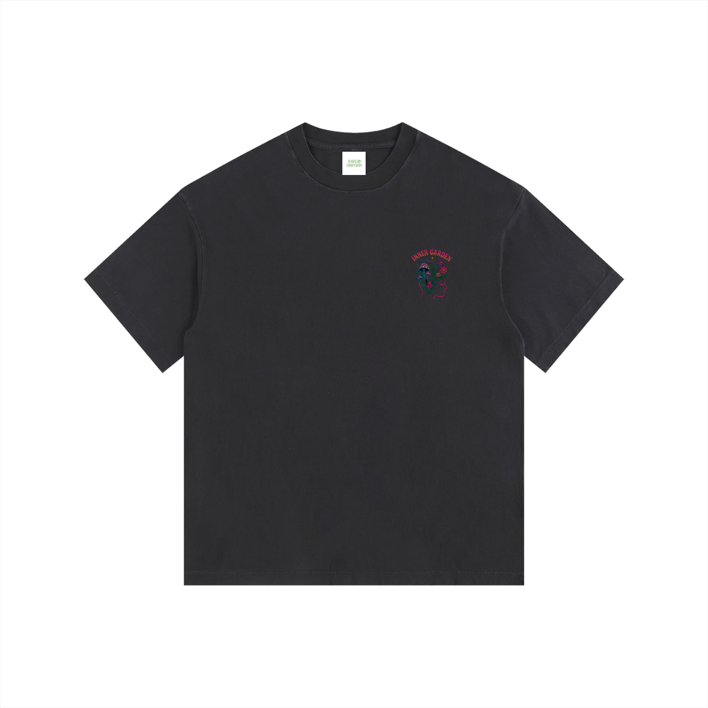 Inner Garden Oversized T-Shirt in Black by Rave Uniform