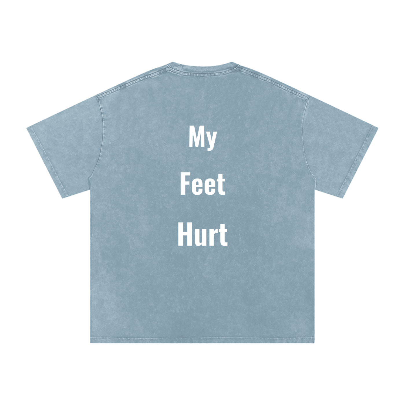 Feet Hurt Oversized Vintage T-Shirt in Blue Jeans detail view by Rave Uniform