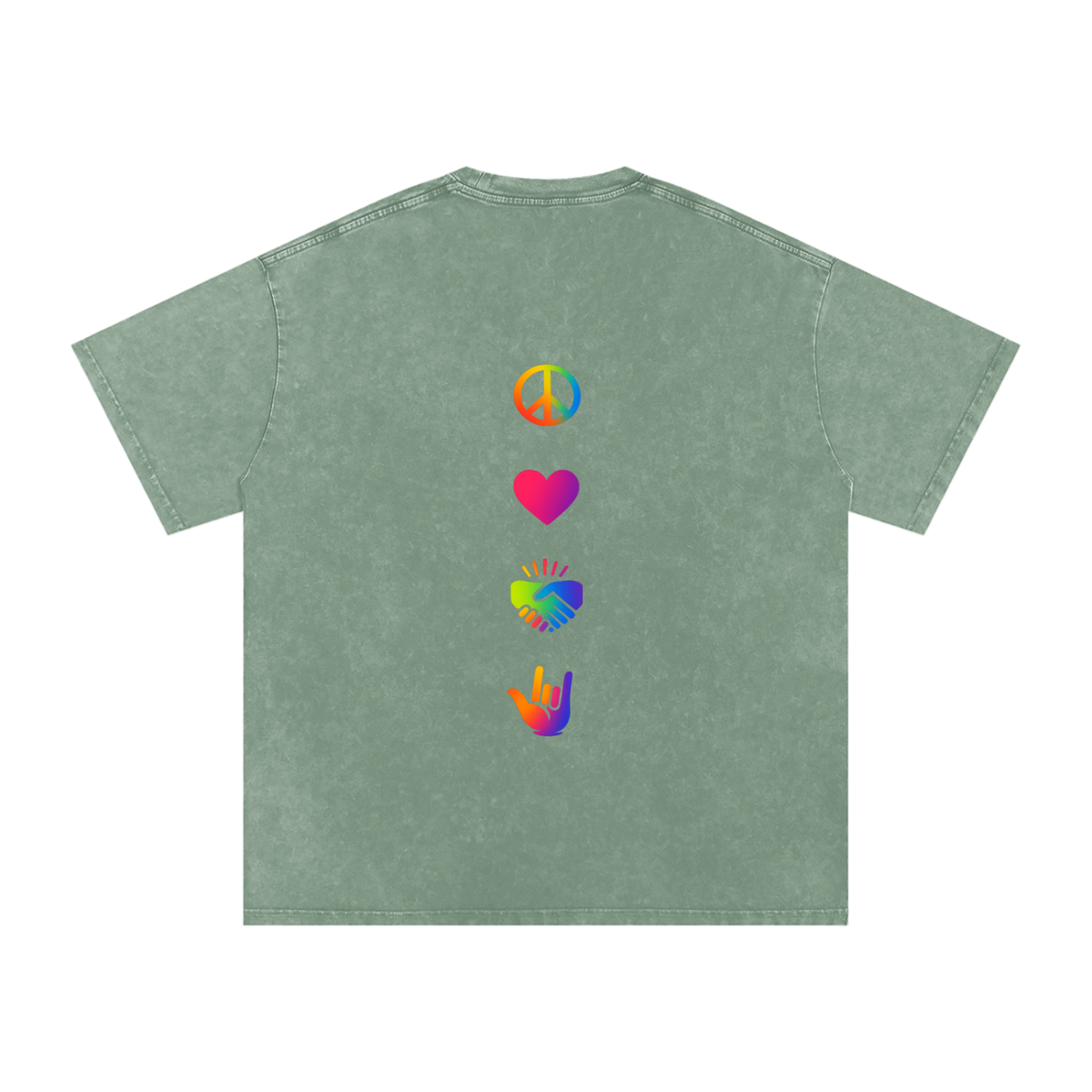 PLUR Oversized Vintage T-Shirt in Bean Green alternate view by Rave Uniform
