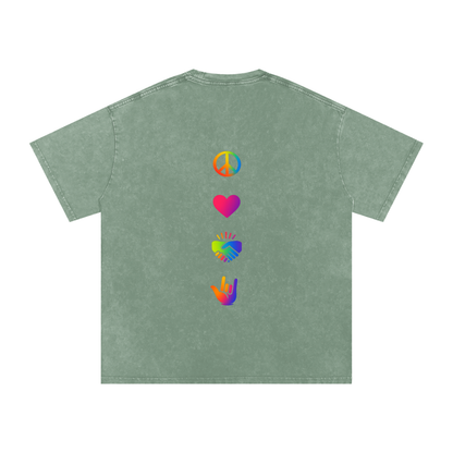 PLUR Oversized Vintage T-Shirt in Bean Green alternate view by Rave Uniform
