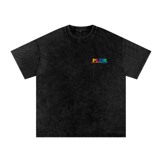 PLUR Oversized Vintage T-Shirt in Black by Rave Uniform