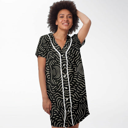 Golden Doodles Baseball Jersey Dress, front, on model