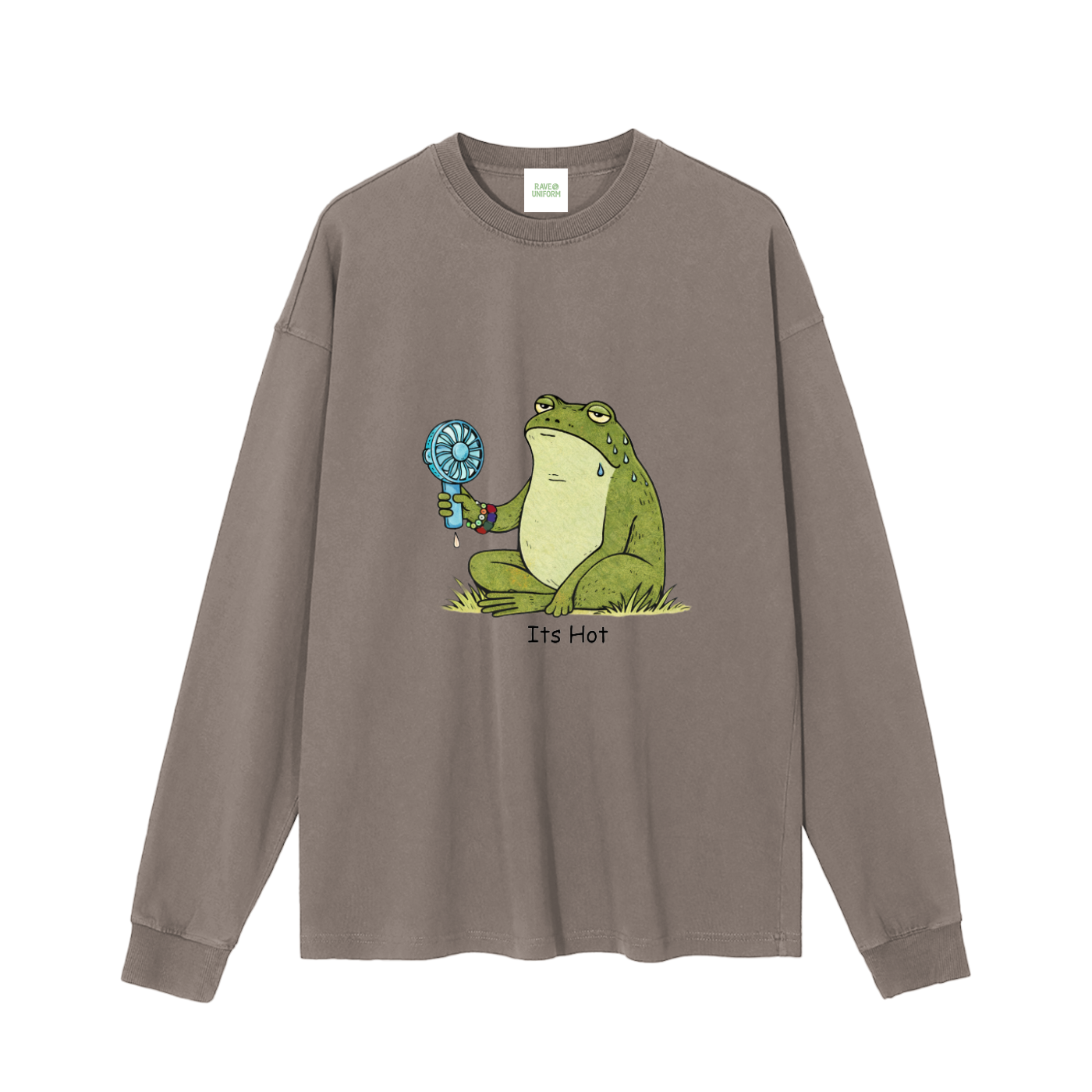 Its Hot Frog Long Sleeve T-Shirt in Brown by Rave Uniform