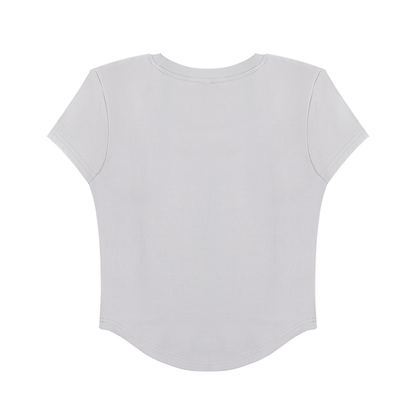 Comfy Paneled Crop T-Shirt - Rave Uniform Detail View
