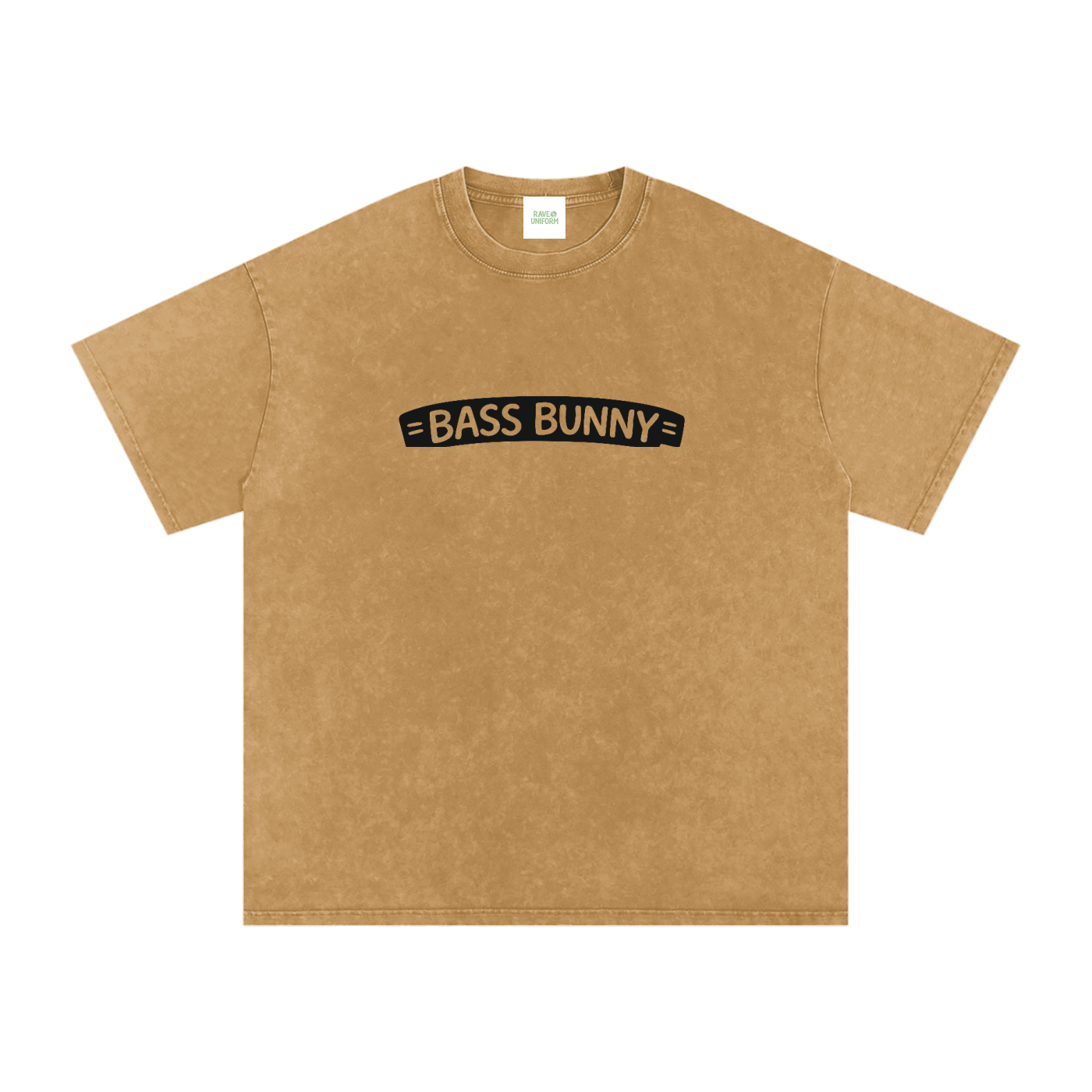 Bass Bunny Oversized Vintage T-Shirt in Light Brown by Rave Uniform