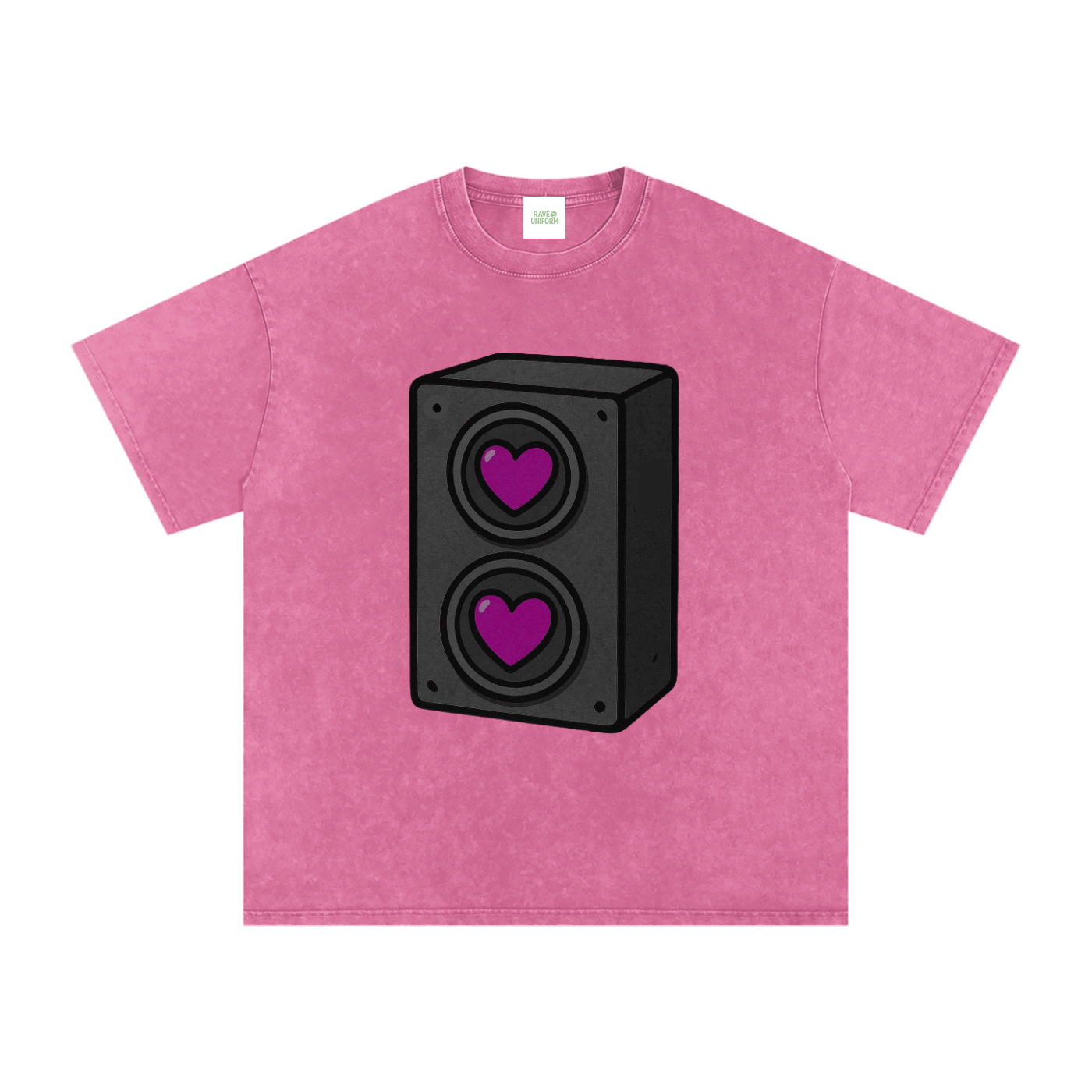 Bass Love Oversized Vintage T-Shirt - Rave Uniform Detail View