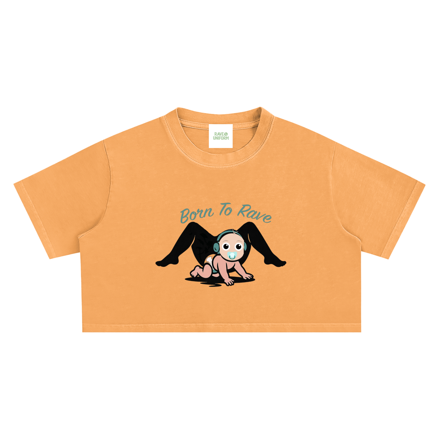 Born To Rave Crop Top - Rave Streetwear View