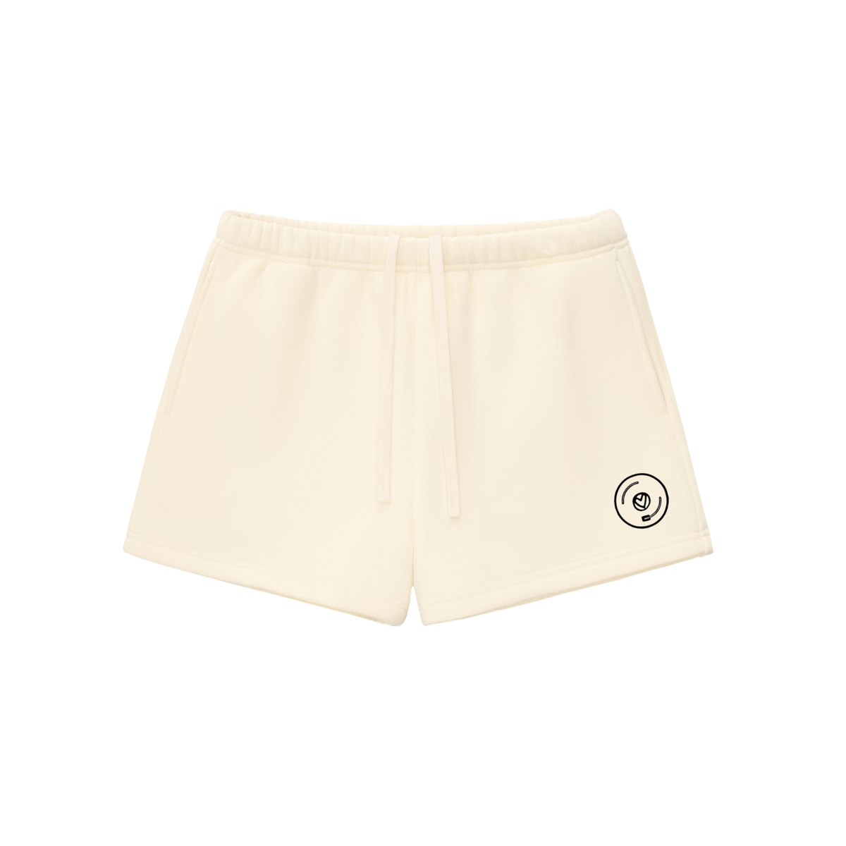 Vinyl Love Fleece Sweatshorts in Cream Apricot by Rave Uniform