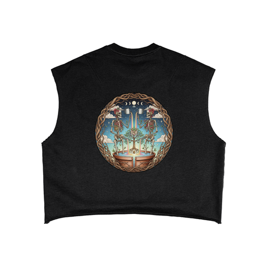 Plant Friends Boxy Tank Top in Black alternate view by Rave Uniform