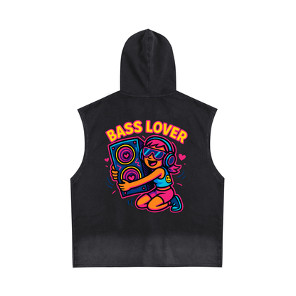 Bass Lover Zip-Up Sleeveless Hoodie