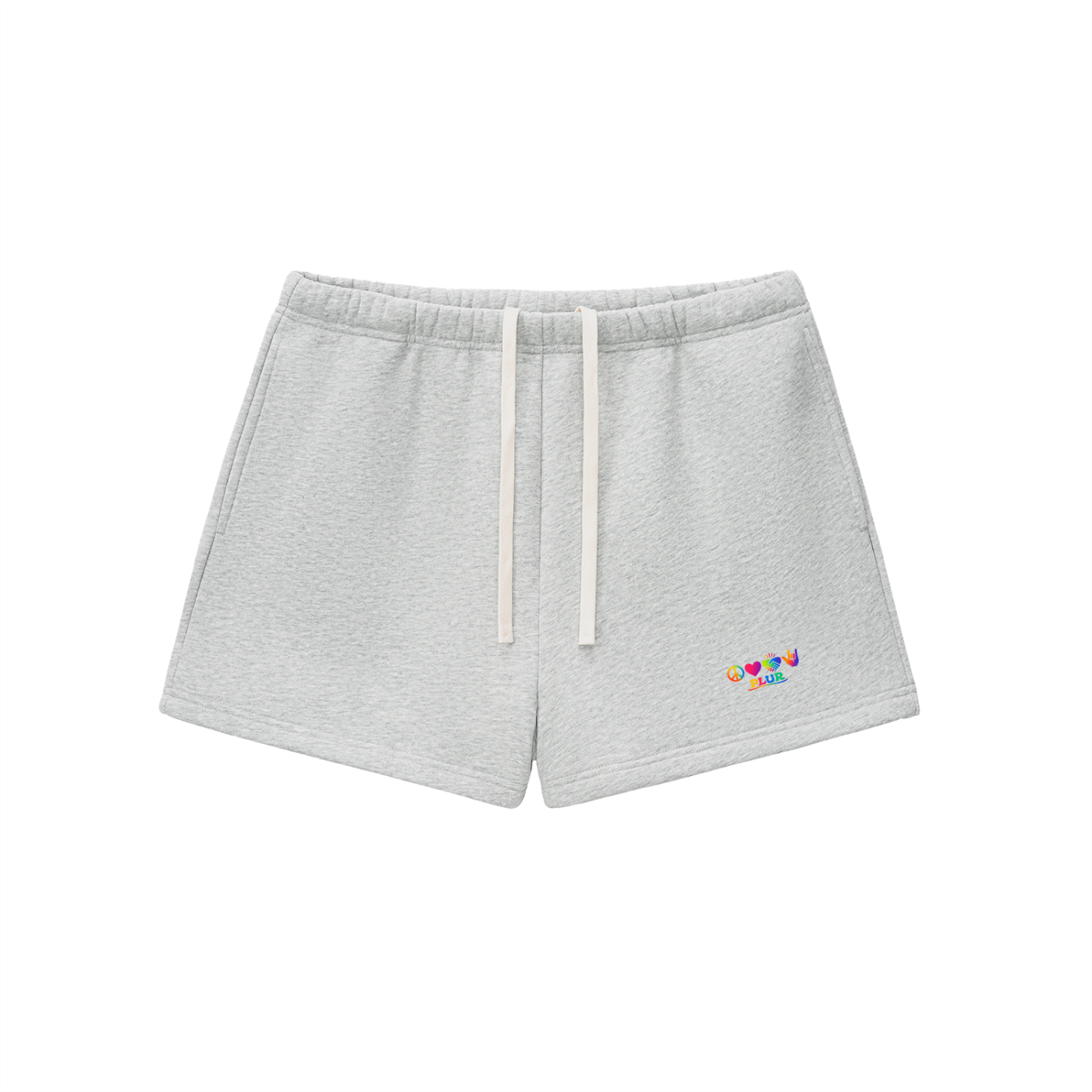 PLUR Cotton Shorts in Flower Gray by Rave Uniform