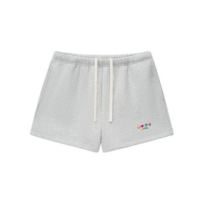 PLUR Cotton Shorts in Flower Gray by Rave Uniform