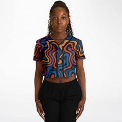 Dyed Spaghetti Cropped Baseball Jersey
