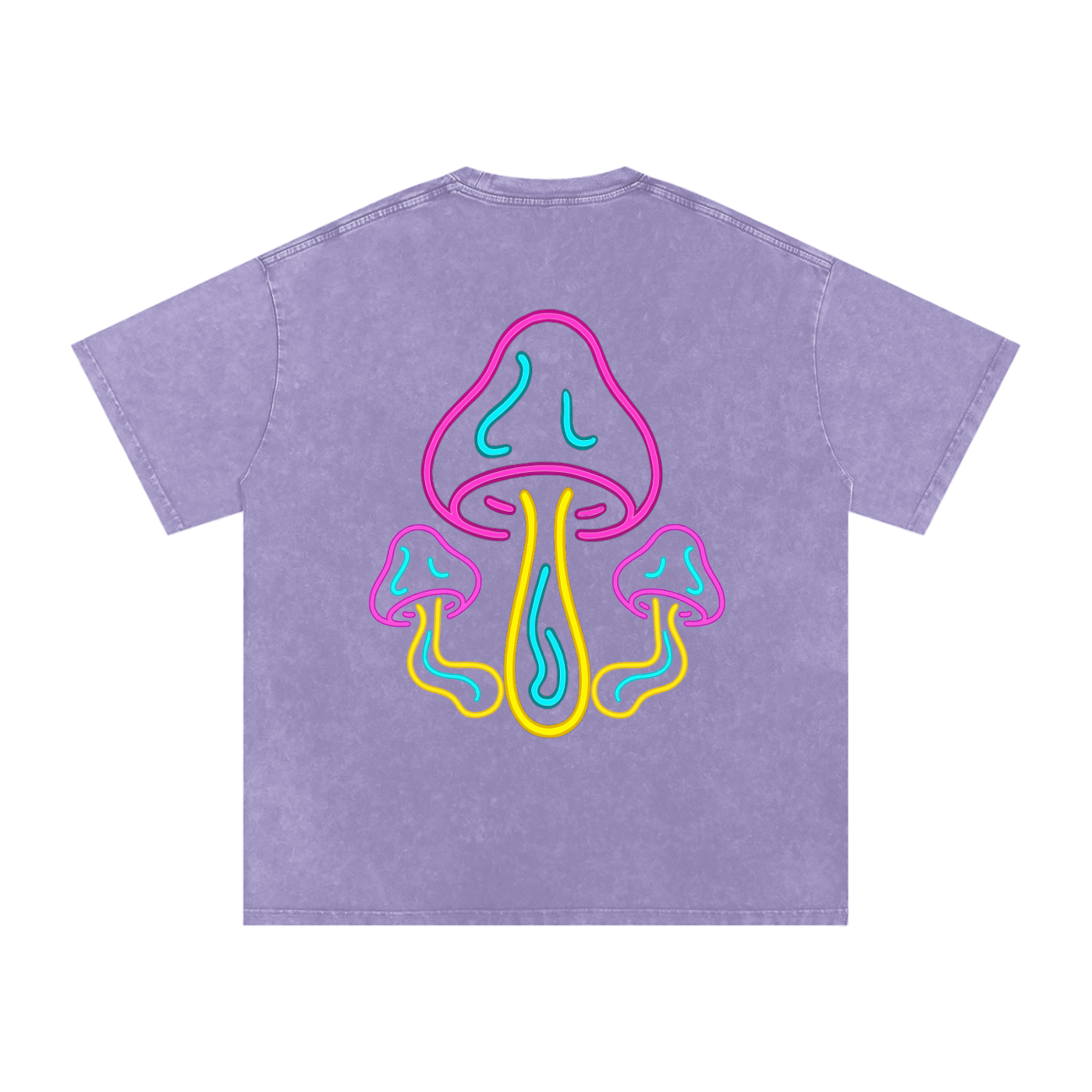 Glowing Mushroom Oversized Vintage T-Shirt in Light Purple alternate view by Rave Uniform