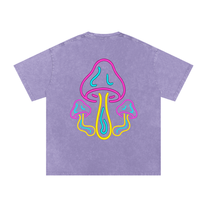 Glowing Mushroom Oversized Vintage T-Shirt in Light Purple alternate view by Rave Uniform