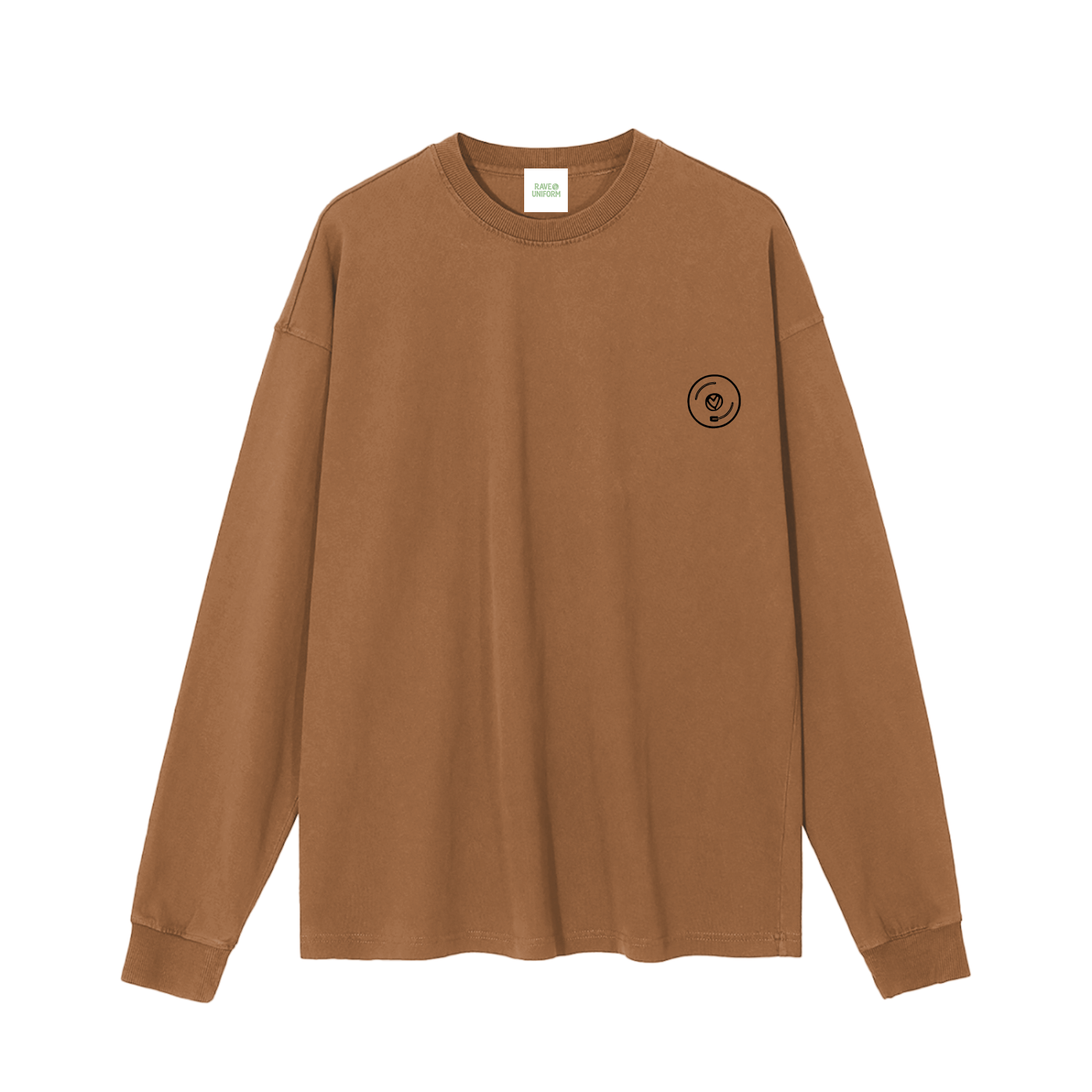 Vinyl Love Long Sleeve T-Shirt in Mocha by Rave Uniform