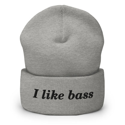 I Like Bass Beanie in Heather Grey