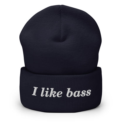 I Like Bass Beanie in Navy