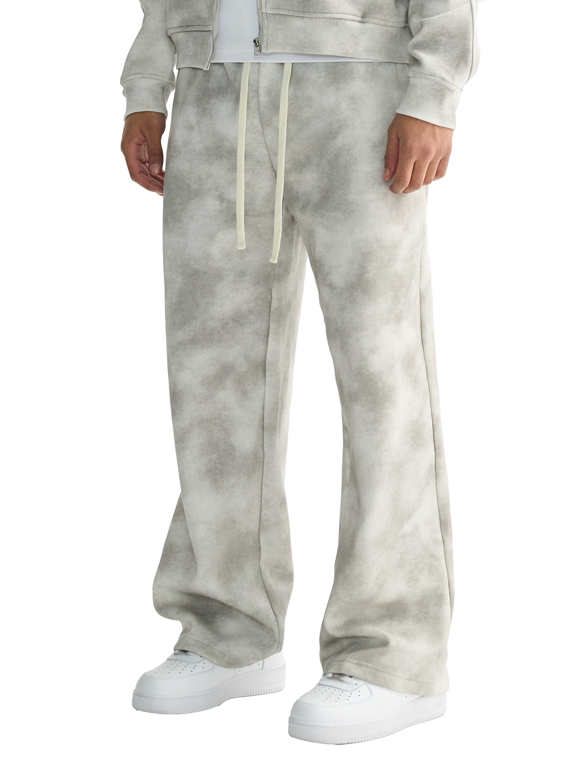 Baggy Cloud Sweatpants in Flower gray alternate view by Rave Uniform