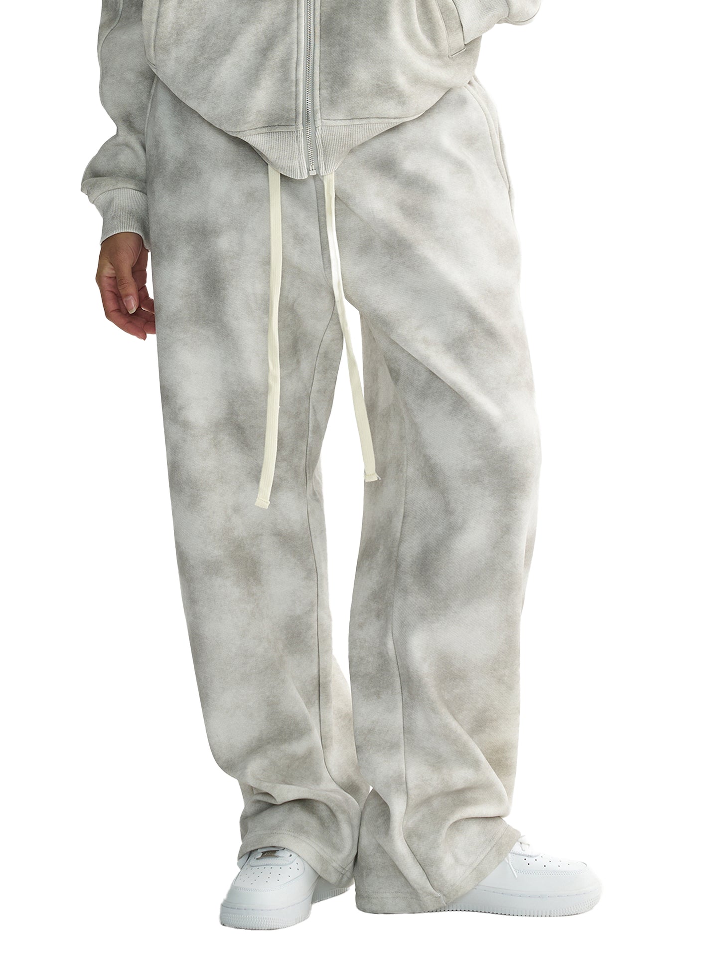Baggy Cloud Sweatpants in Flower gray alternate view by Rave Uniform