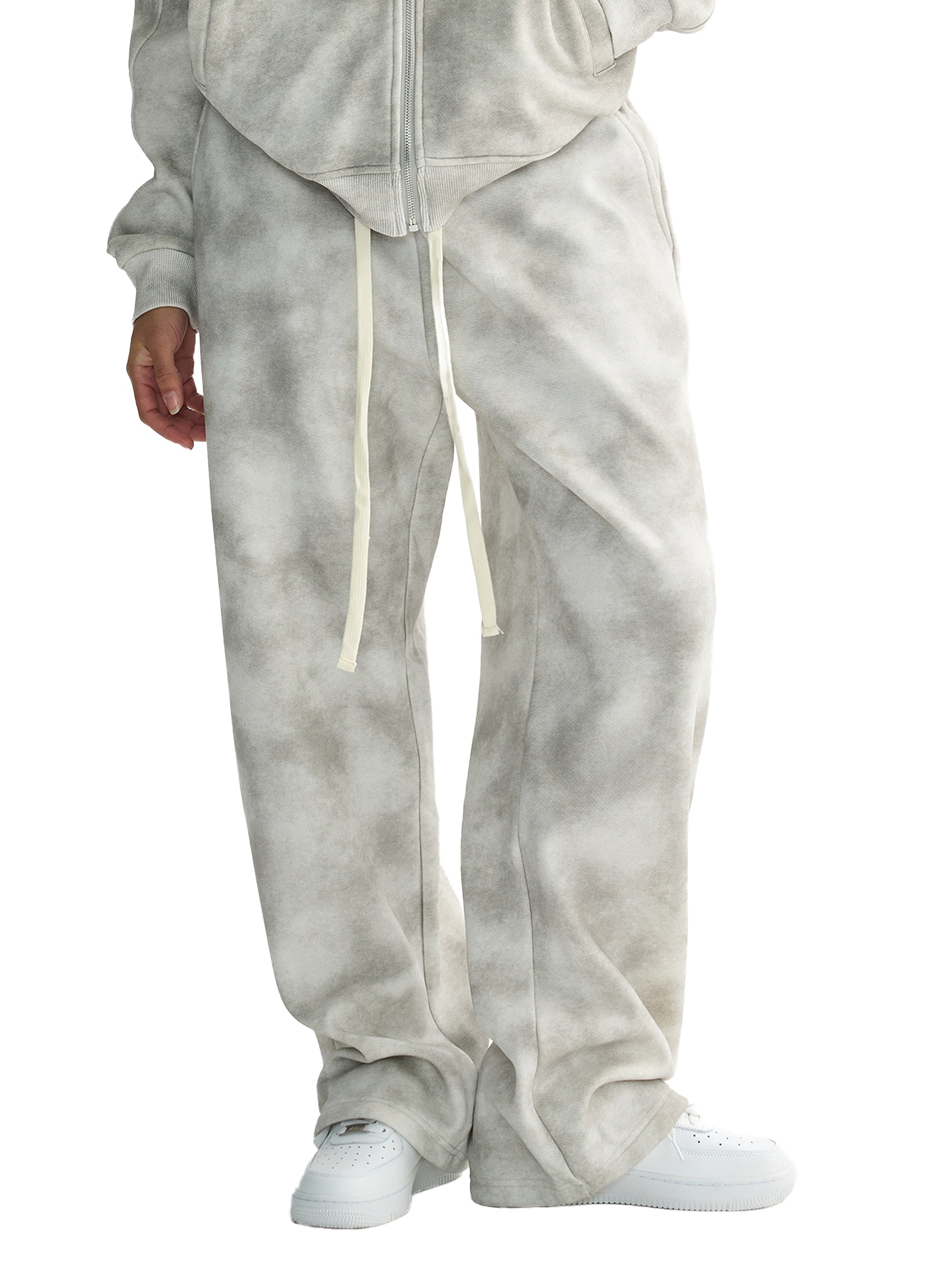 Baggy Cloud Sweatpants in Flower gray alternate view by Rave Uniform