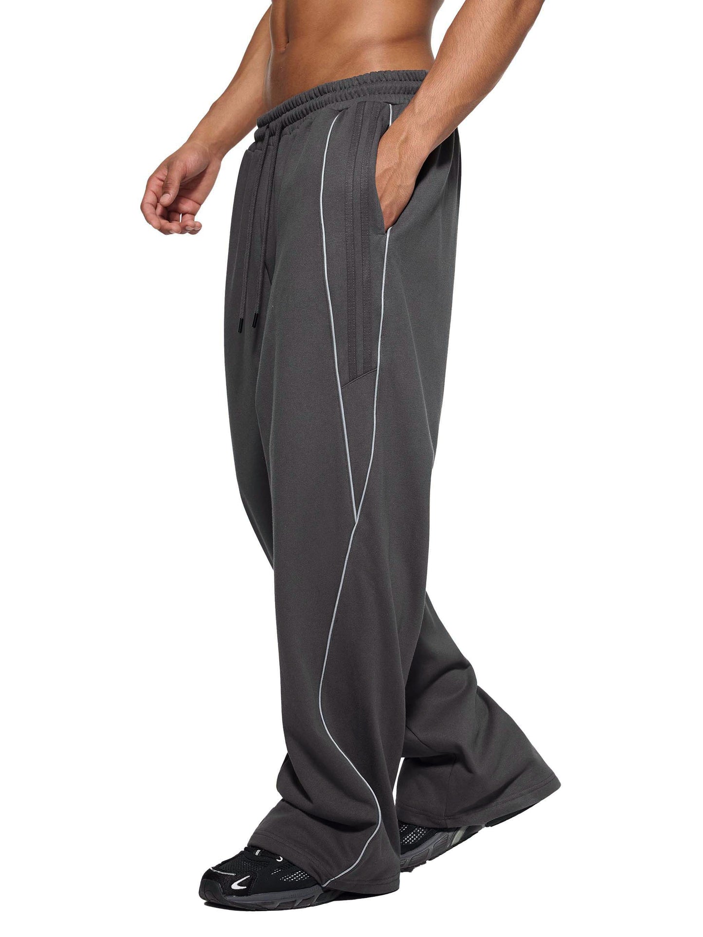 Vinyl Love Reflector Sweatpants in Red alternate view by Rave Uniform