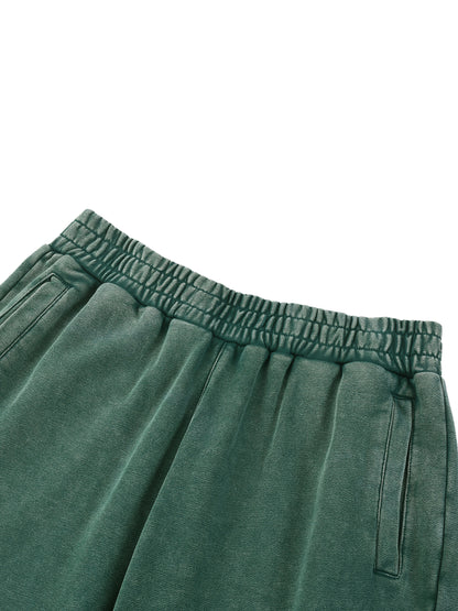 Snow Wash Heavyweight Jogged Sweatpants in Brown detail view by Rave Uniform