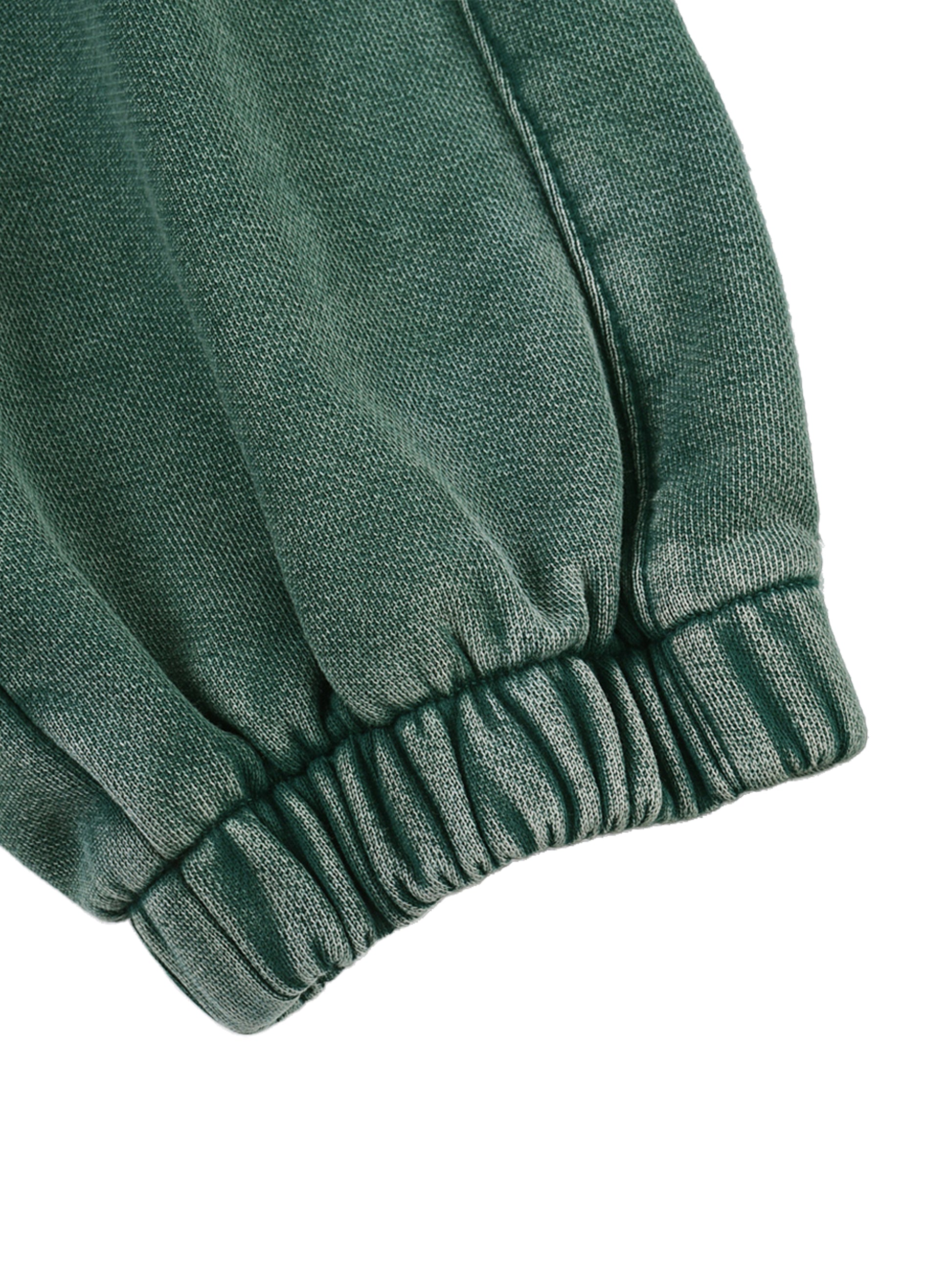 Snow Wash Heavyweight Jogged Sweatpants in Brown detail view by Rave Uniform