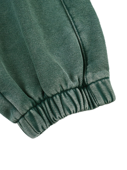 Snow Wash Heavyweight Jogged Sweatpants in Brown detail view by Rave Uniform