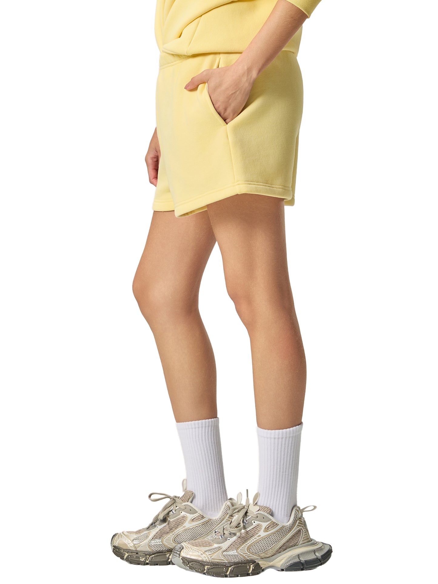 PLUR Cotton Shorts in Yellow detail view by Rave Uniform