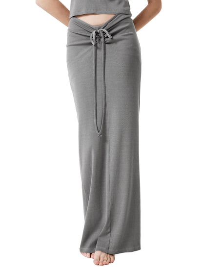 Comfy Drawstring Maxi Skirt
