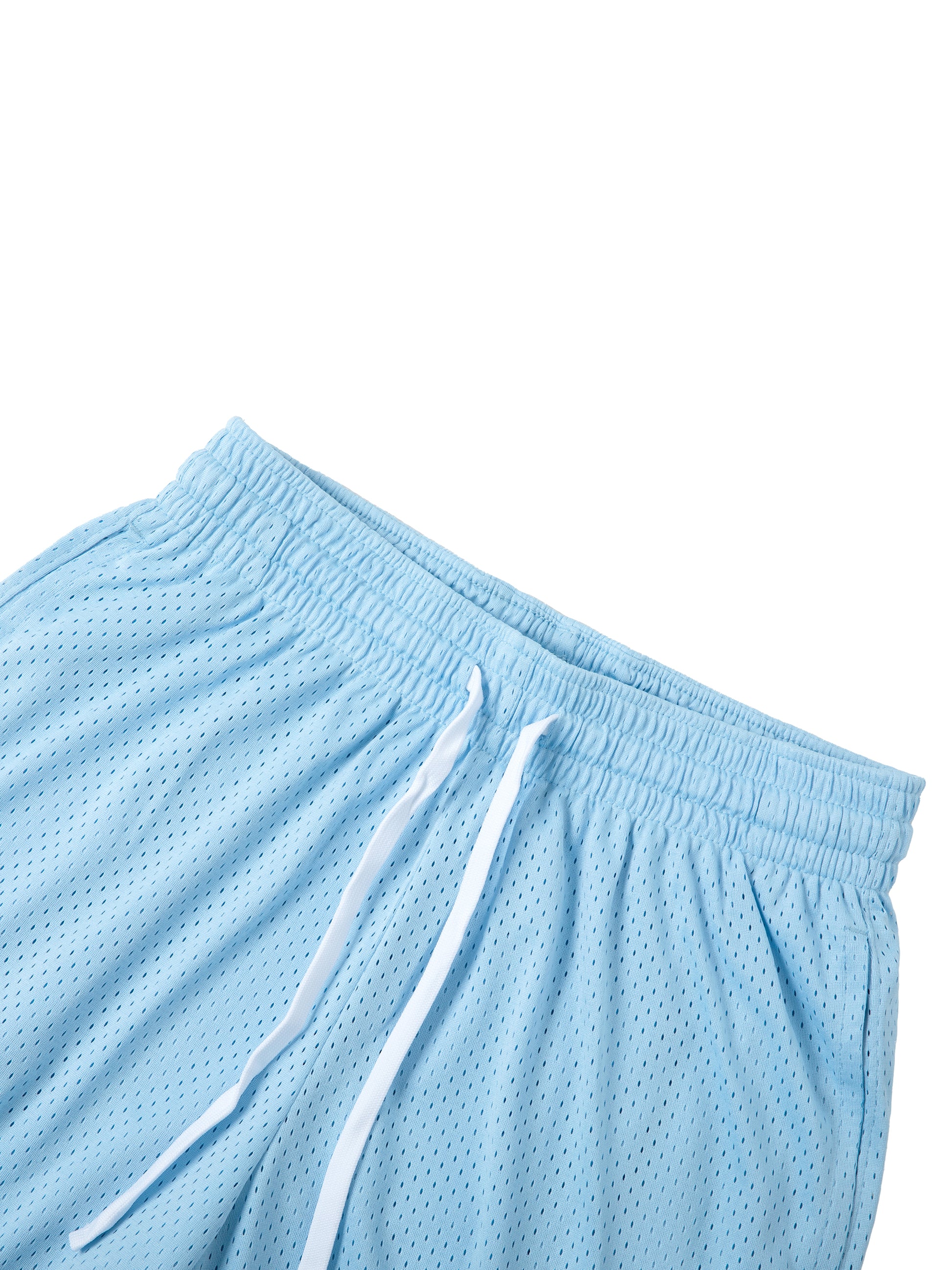 Vinyl Love Mesh Shorts in Navy Blue detail view by Rave Uniform