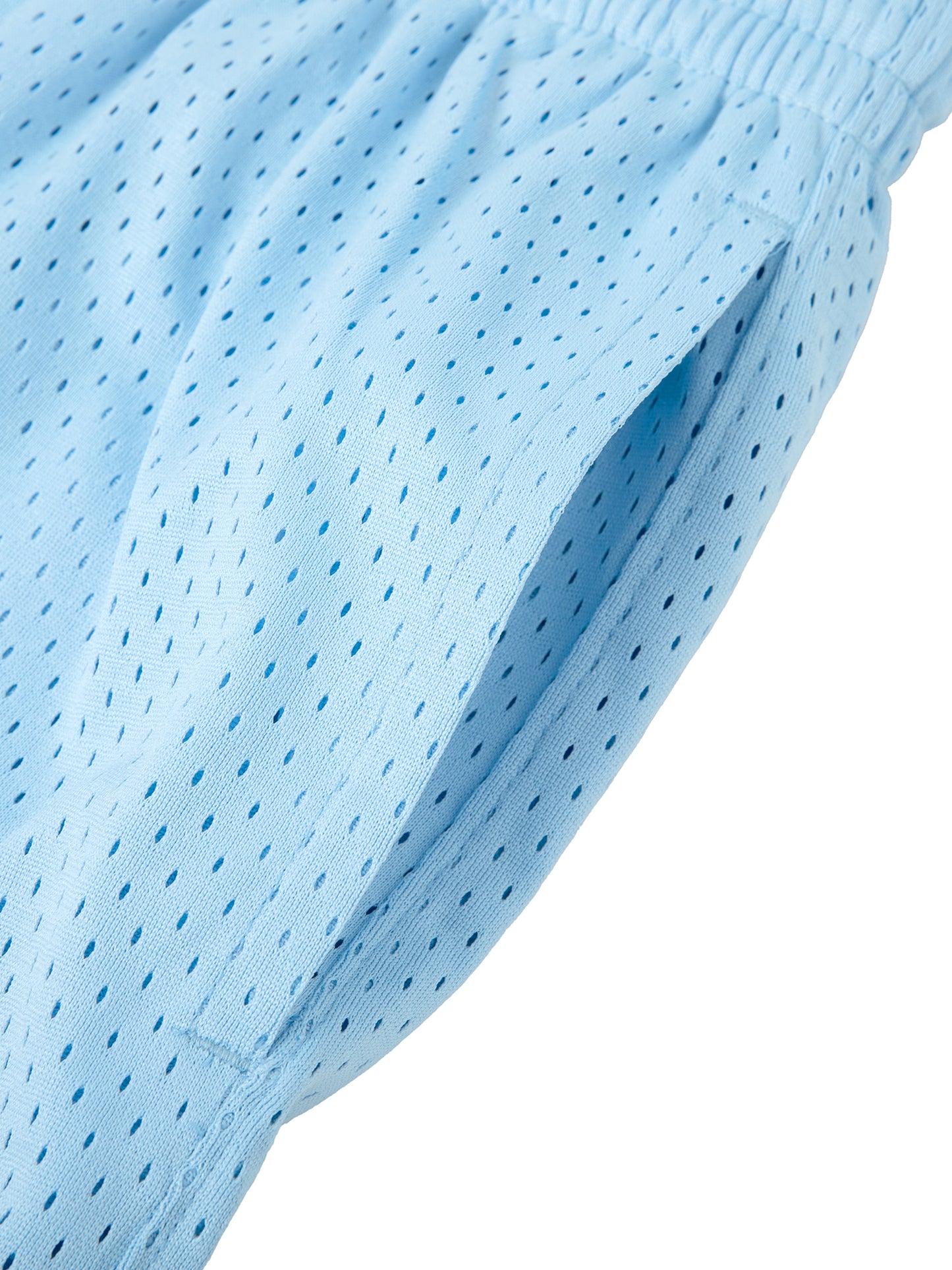 Vinyl Love Mesh Shorts in Navy Blue detail view by Rave Uniform