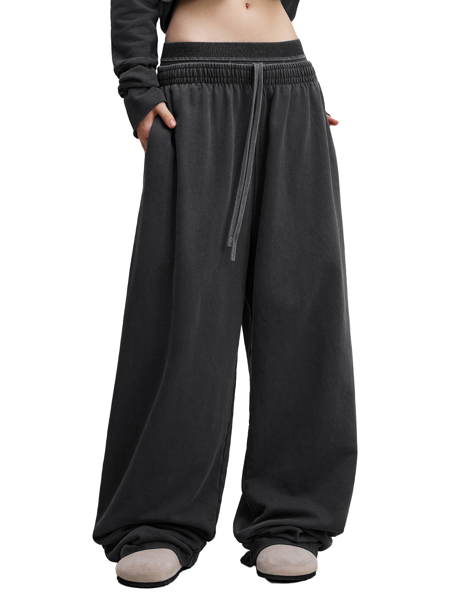 Labubu Waist Pants in Medium Gray detail view by Rave Uniform