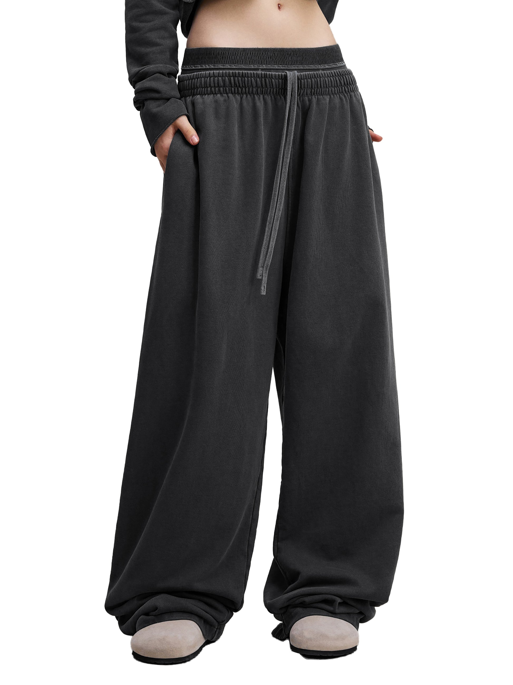 Labubu Waist Pants in Medium Gray detail view by Rave Uniform