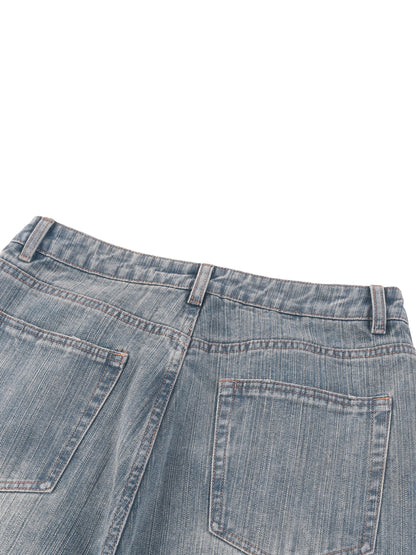 Faded Denim Jeans in Blue alternate view by Rave Uniform