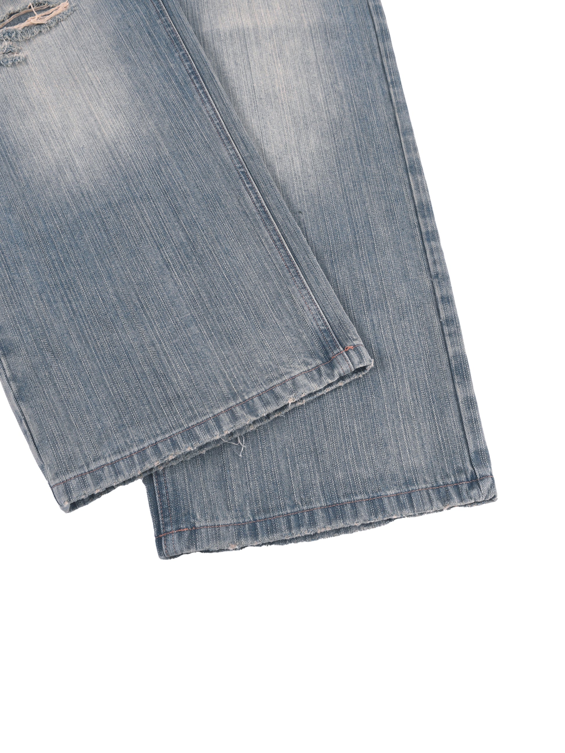 Faded Denim Jeans in Blue alternate view by Rave Uniform