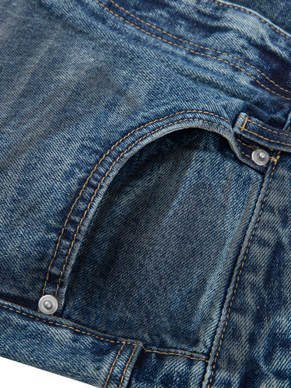Baggy Denim Jeans in Denim Blue alternate view by Rave Uniform
