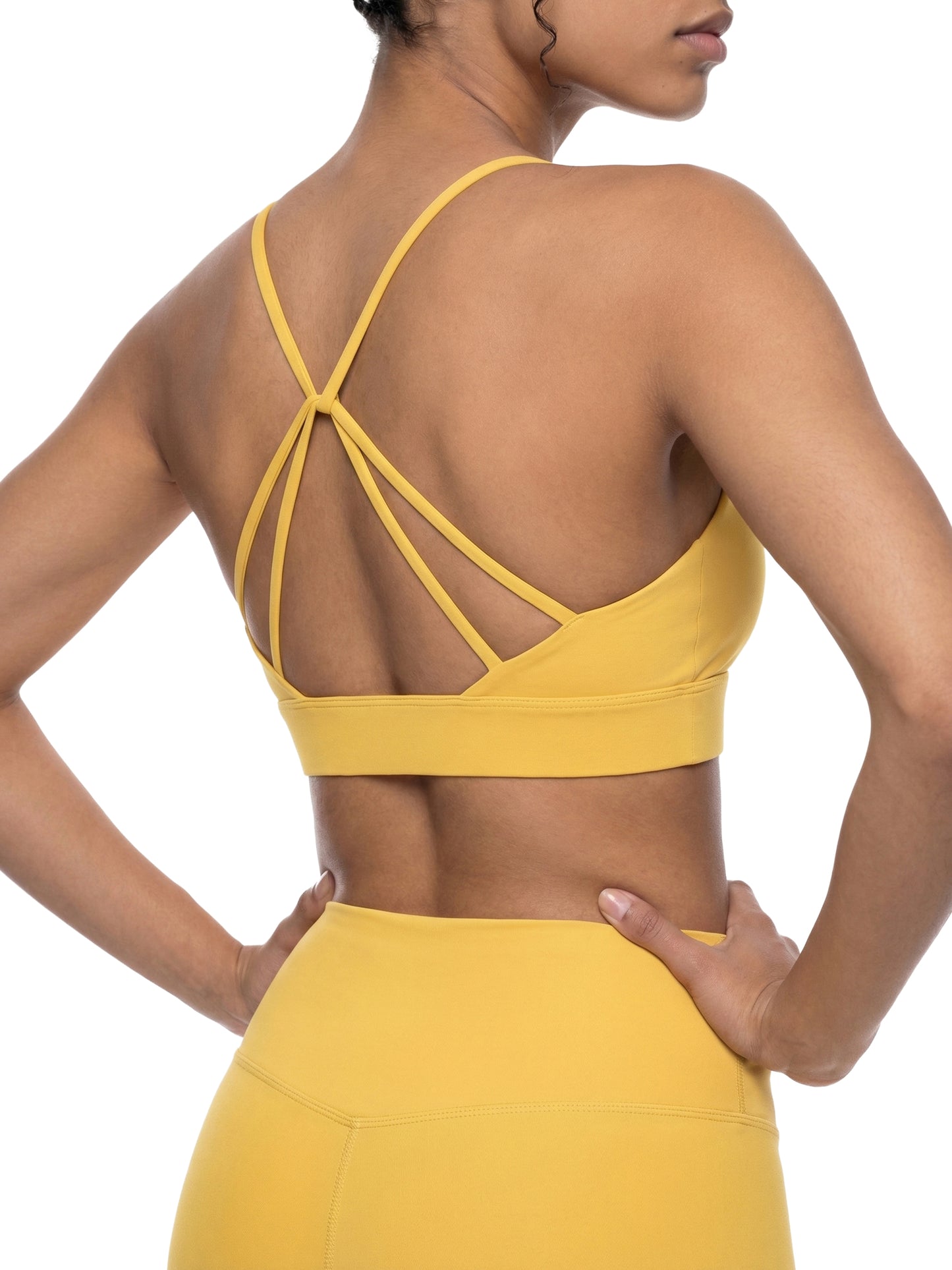 Strappy Criss Cross Yoga Sports Bra - Rave Uniform Detail View