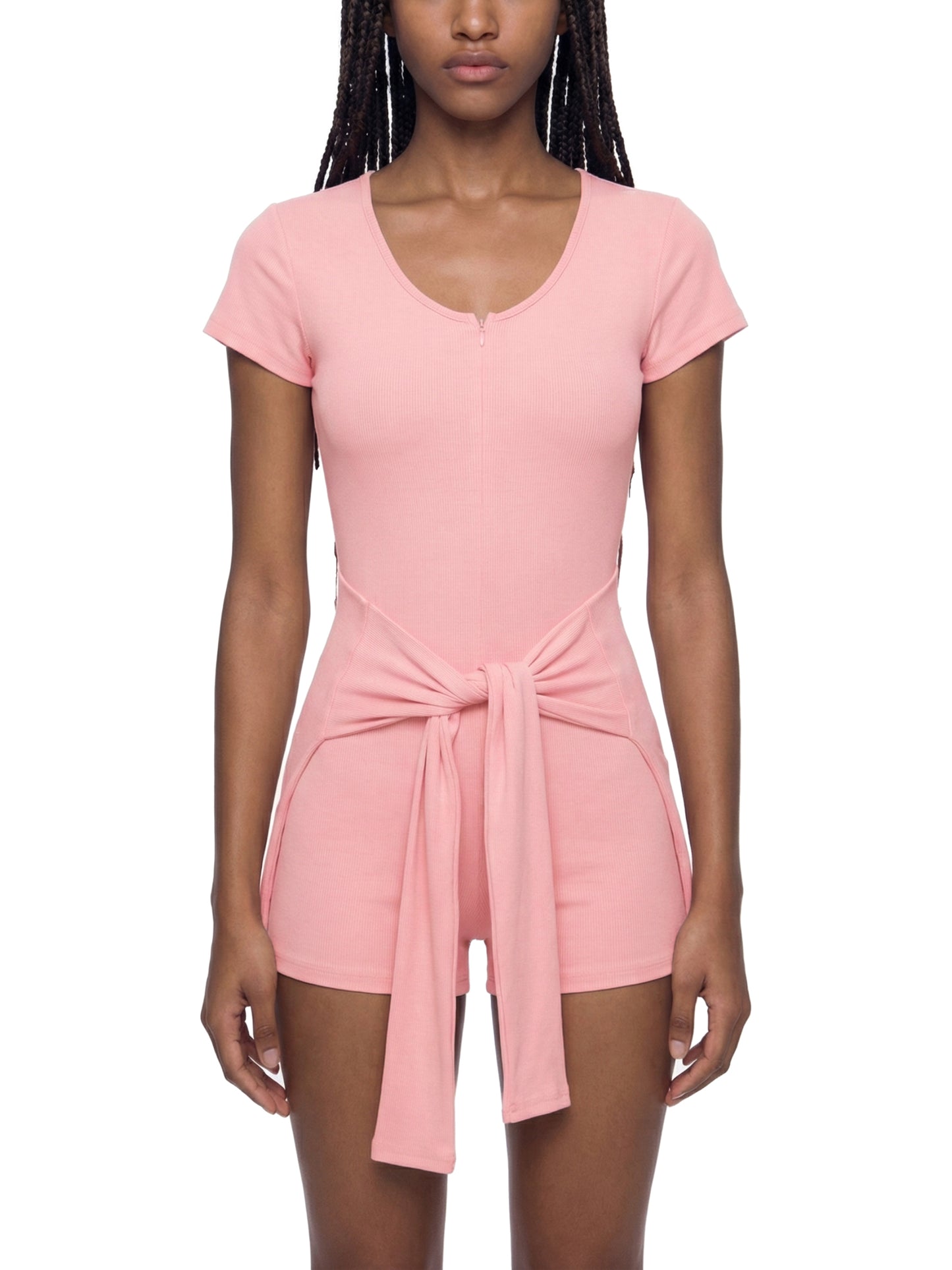 Breathable Tie-Waist Romper - Rave Uniform Detail View